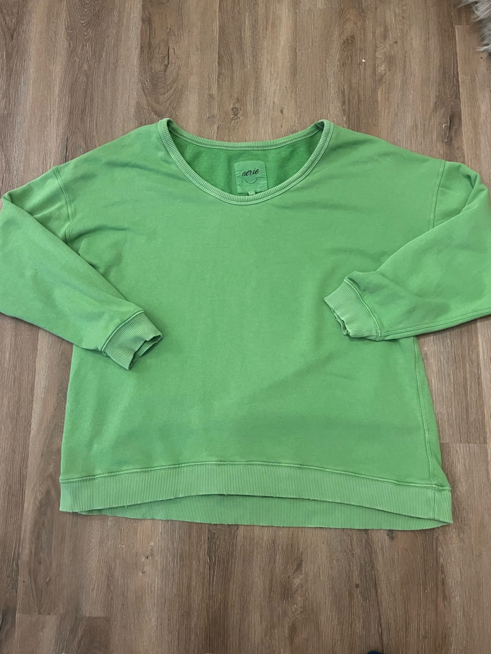 aerie Bright Green Crewneck Sweatshirt